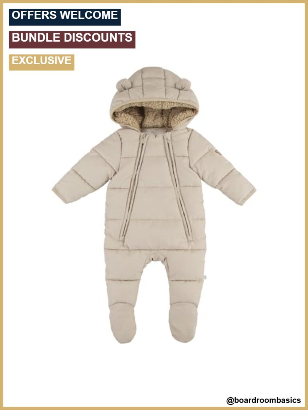Unisex Baby Sherpa Lined Footed Snow Suit Infant 3-6M